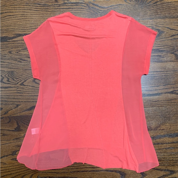 rag & bone coral V-neck t-shirt with mesh siding - Picture 2 of 5